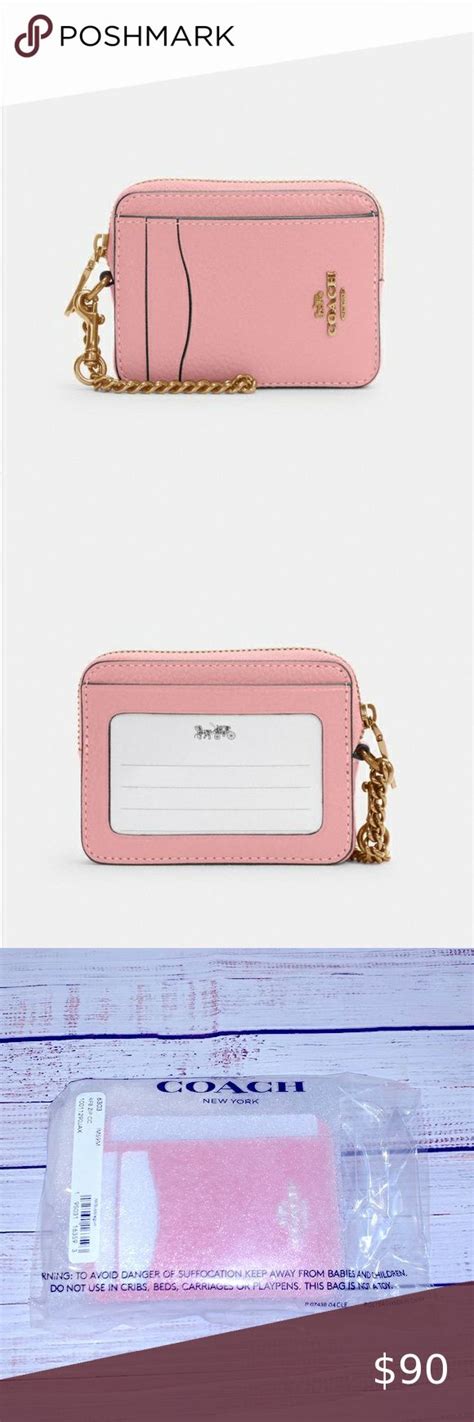 pink coach card holder